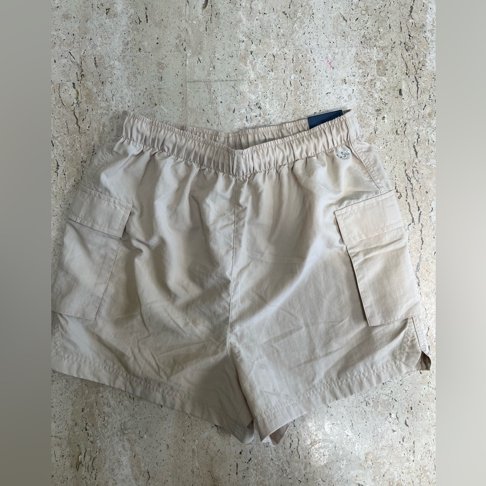 DSG Women's Cargo Woven Athletic Shorts Size Small Sandy Slate High Rise 3" Nylo